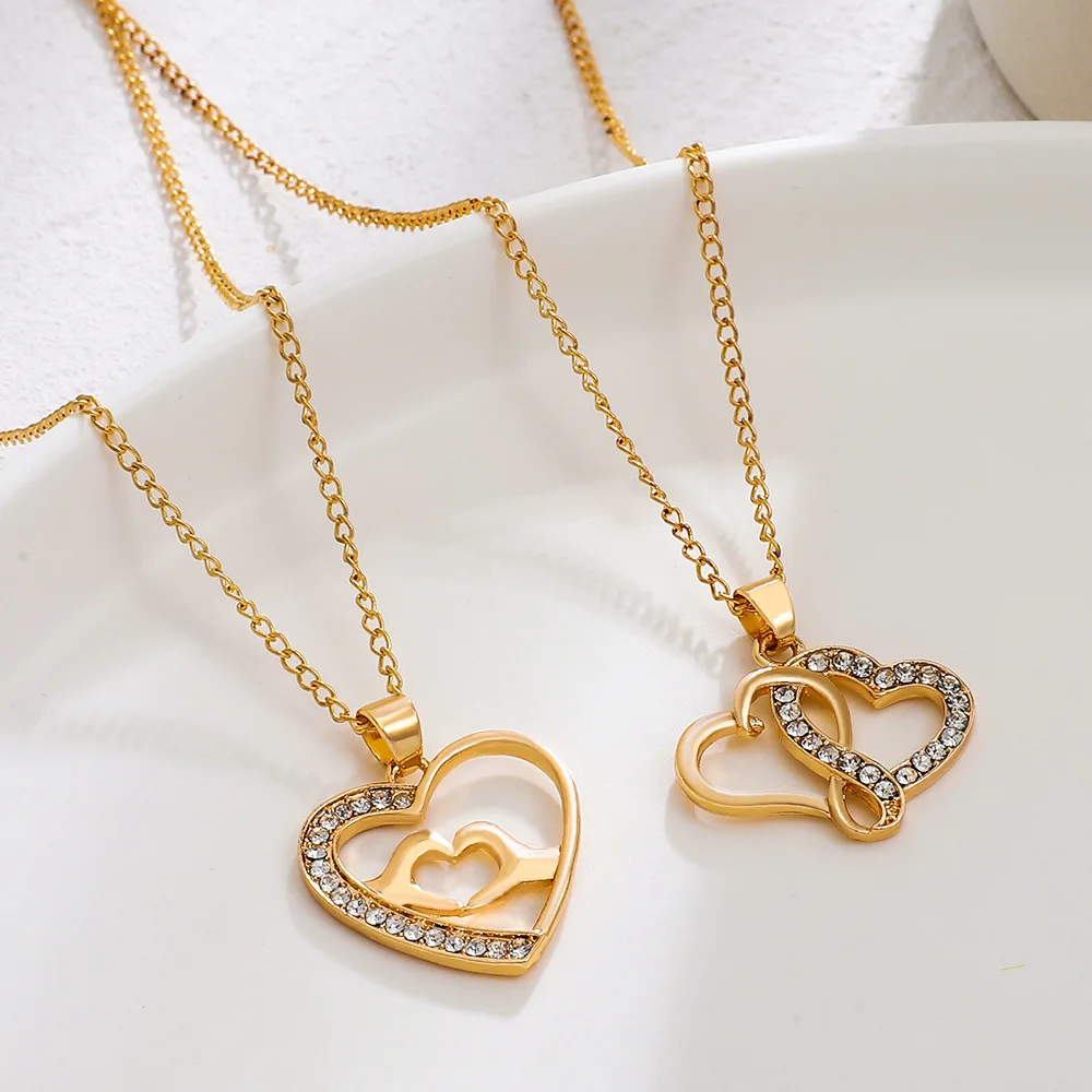 Double Love Heart Pendant Necklace Dainty Gold Charms Crystal Jewelry Gifts for Women Her Girlfriend Mother Thanksgiving Day
Double Love Heart Pendant Necklace Dainty Gold Charms Crystal Jewelry Gifts for Women Her Girlfriend Mother Thanksgiving Day