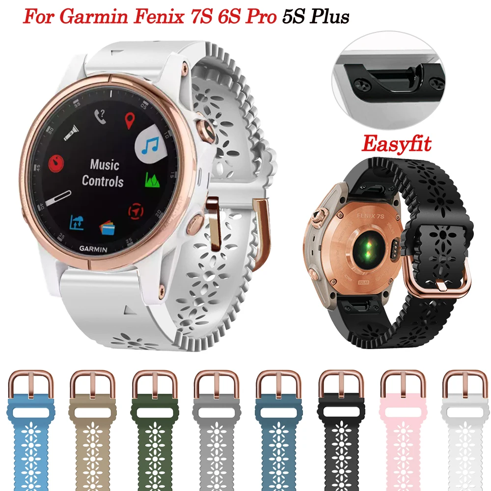

Quickfit 20mm Silicone Watchbands Bracelet For Garmin Fenix 7S 6S 6SPro 5S Plus Smartwatch Strap Descent Mk2S/Instinct 2S Correa