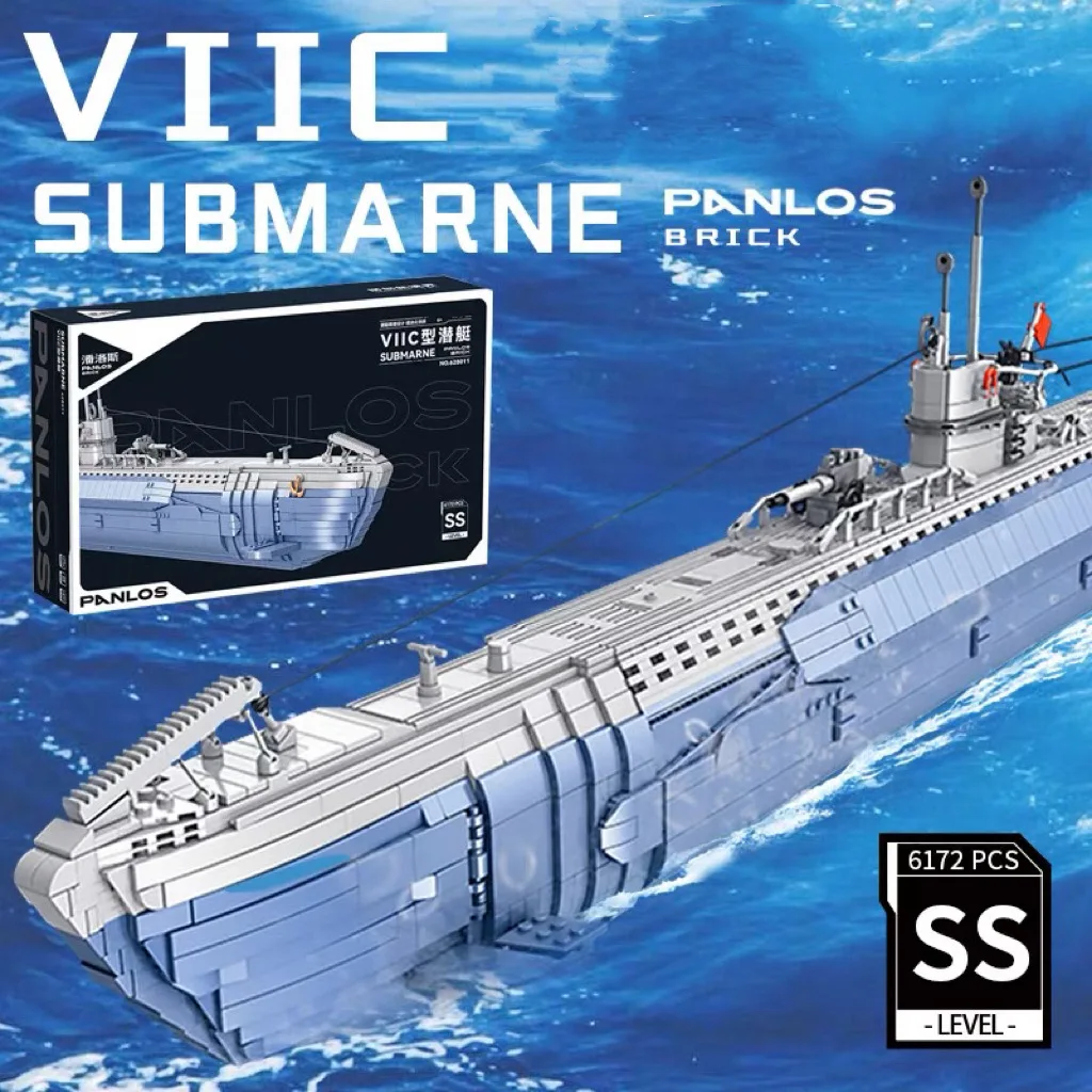 

NEW WW2 Military German U-boat Warship Army Building Blocks Navy Strategic Nuclear Submarine Model Weapon Ship Toy for Boys Gift