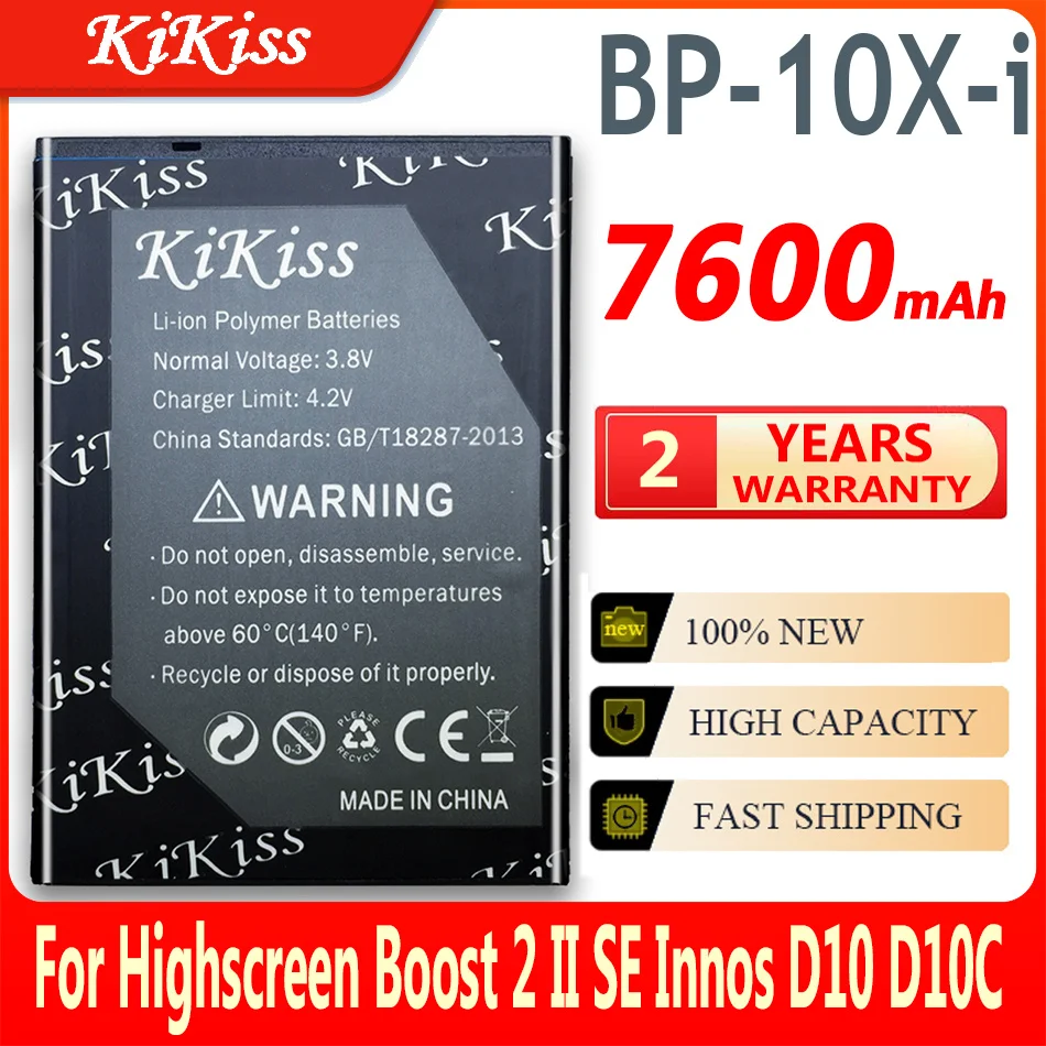 

KiKiss Mobile Phone Large Capacity 7600mAh Battery For Innos D10 D10C D10F D10CF Highscreen Boost 2 II SE Batteries BP-10X-i