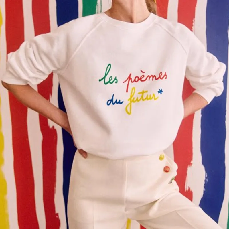 2022 Spring Colorful Letters Print Women White O-Neck Sweatshirt New Long Sleeve Casual Pullover
2022 Spring Colorful Letters Print Women White O-Neck Sweatshirt New Long Sleeve Casual Pullover