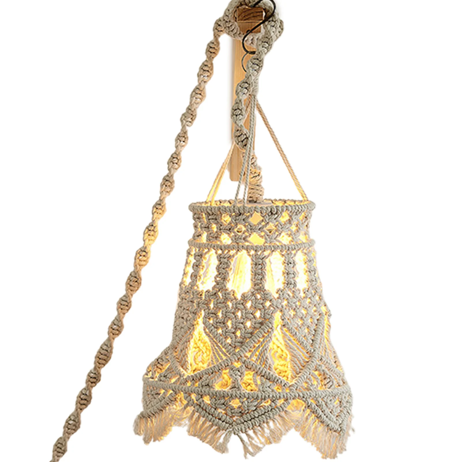 Macrame Lamp Shade Hand-Woven Chandelier Lamp Shade Hand Wovened Macrame Pendant Light Cover Bohemian Home Decor For Ceiling
Macrame Lamp Shade Hand-Woven Chandelier Lamp Shade Hand Wovened Macrame Pendant Light Cover Bohemian Home Decor For Ceiling