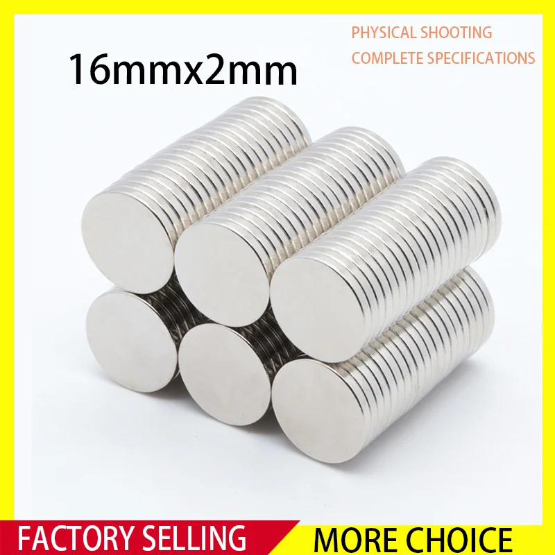 5~200PCS 16x2mm Round NdFeB Super Strong Neodymium Magnet 16mm x 2mm N35 Super Powerful imanes Permanent Magnetic Disc
5~200PCS 16x2mm Round NdFeB Super Strong Neodymium Magnet 16mm x 2mm N35 Super Powerful imanes Permanent Magnetic Disc