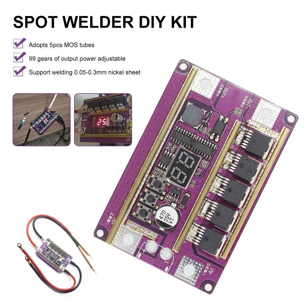 New Spots Welding Machine Control Board 99 Gears Power 12V Adjustable Spot Welder Kit For Welding 18650 Battery 0.05-0.3mm
New Spots Welding Machine Control Board 99 Gears Power 12V Adjustable Spot Welder Kit For Welding 18650 Battery 0.05-0.3mm