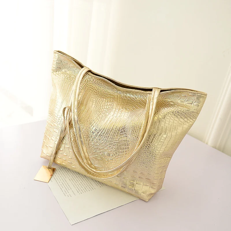 

New Hand Bill of Lading Shoulder Bag Crocodile Print Fashion Large Capacity Korean Version Shopping Bag Ladies Bag