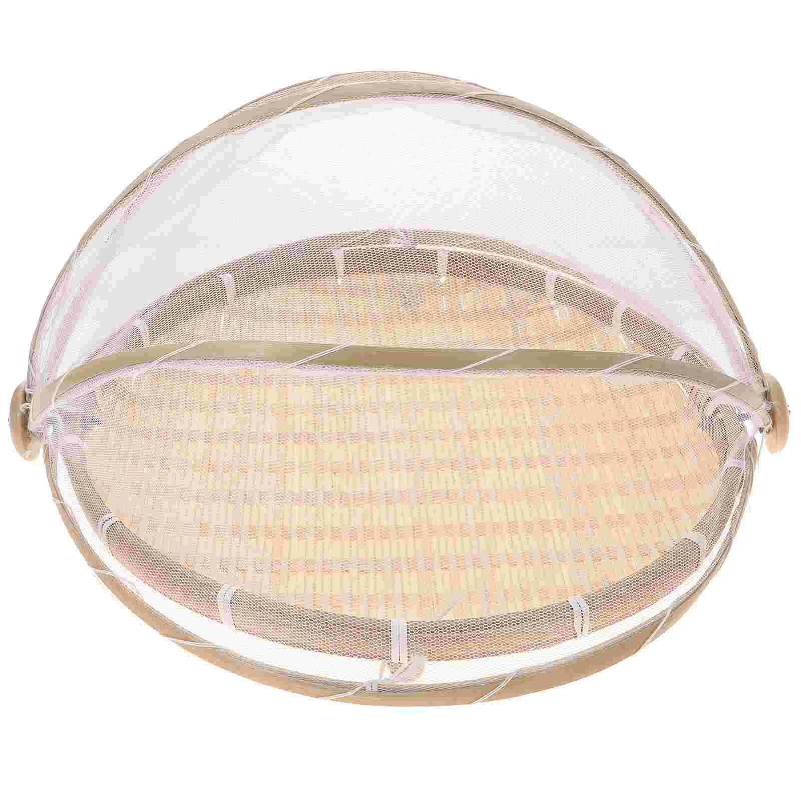 

Net Cover Bamboo Basket Woven Multi-purpose Manual Food Drying Dustpan Sieve Household Craft Steamed Bun Fruit Trays