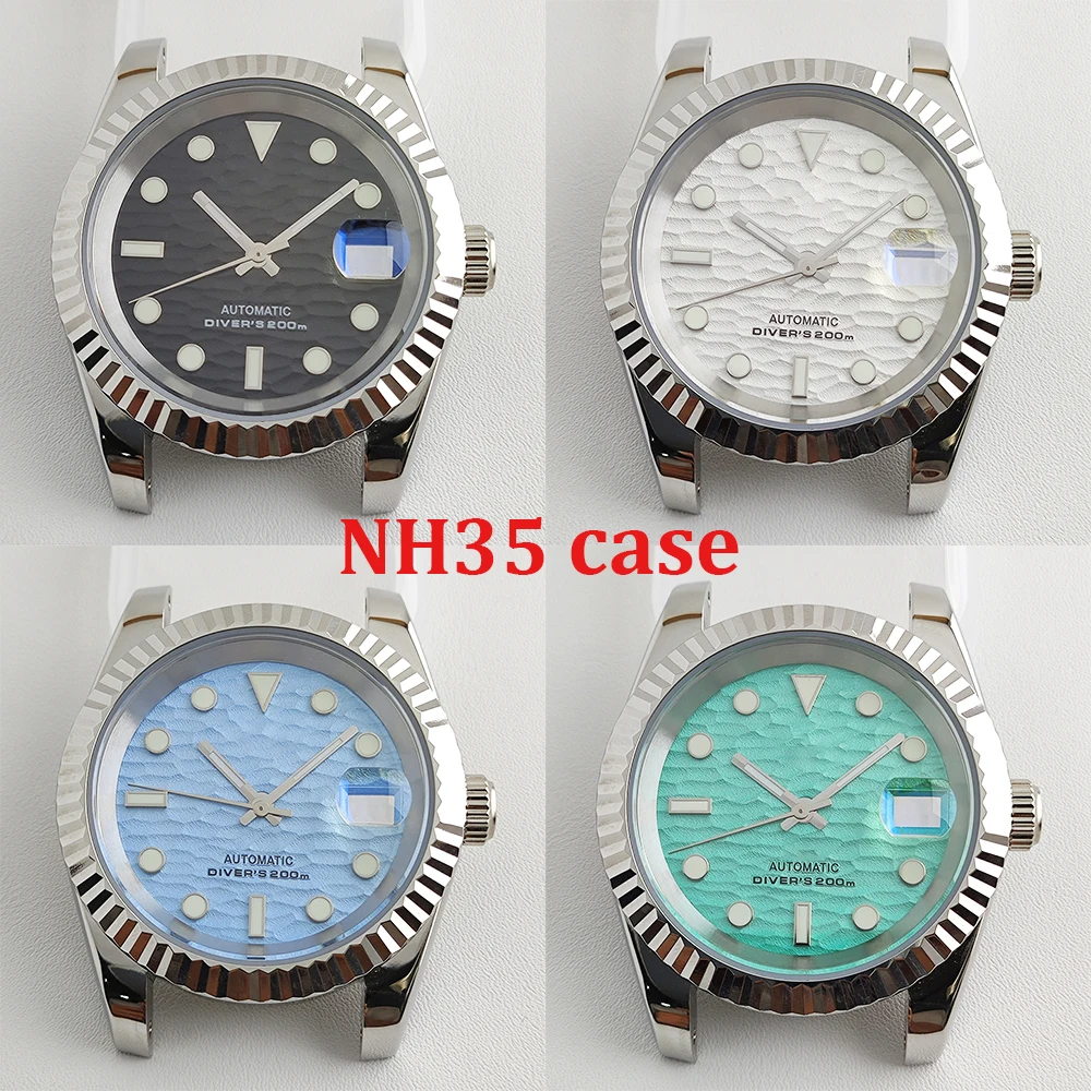 NH35 case NH35 dial Green Luminous Dial sapphire 39mm Stainless Steel Case Transparent Case Back for NH35/ NH36 Movement
NH35 case NH35 dial Green Luminous Dial sapphire 39mm Stainless Steel Case Transparent Case Back for NH35/ NH36 Movement