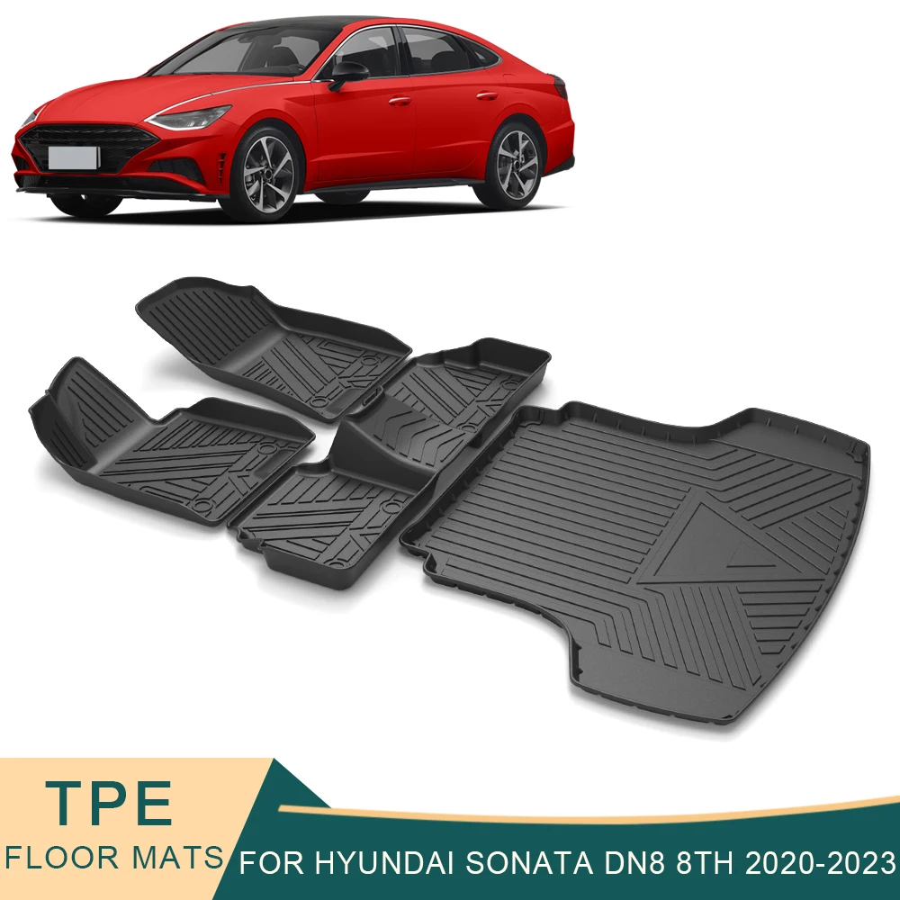 

Коврики для автомобиля Hyundai Sonata DN8 8th 2020-2023, коврики для ног из ТПЭ для любой погоды, коврики без запаха, коврики для подноса, аксессуары для интерьера