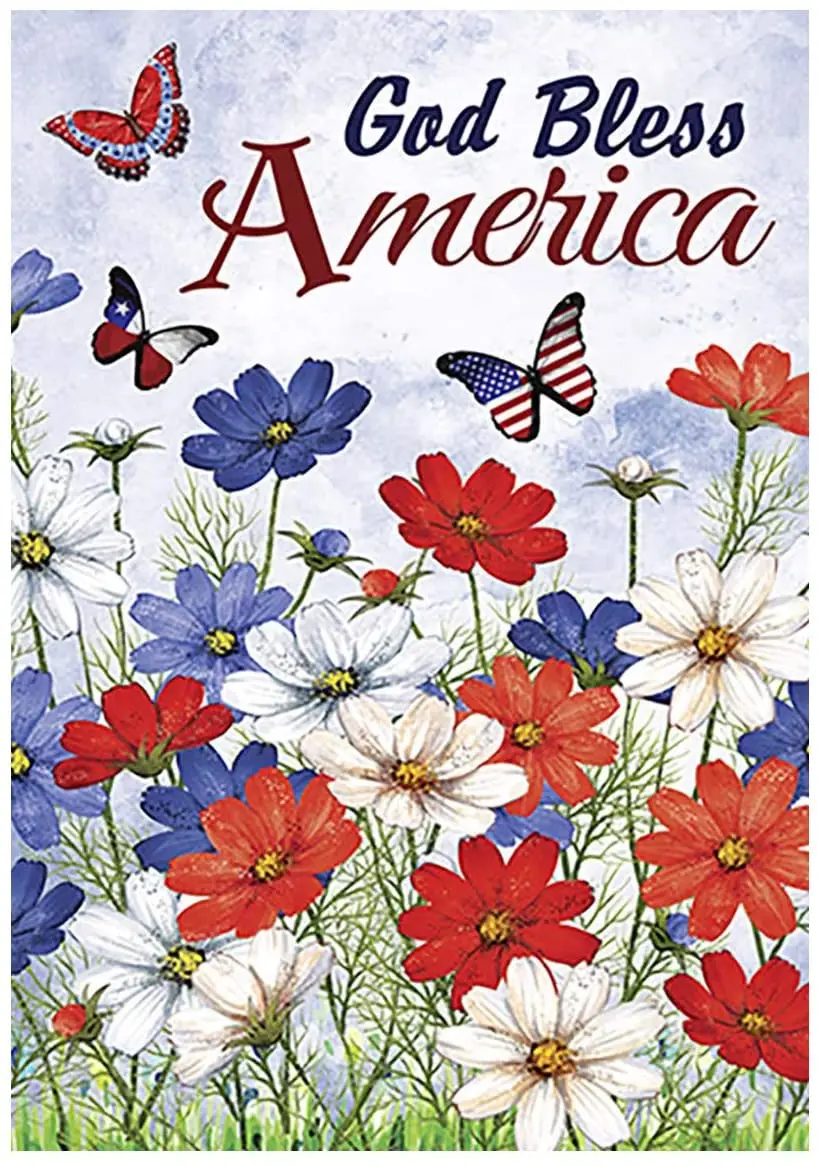 Patriotic Pansies Butterfly Decorative God Bless America House Flag Banner for Outside House Yard Home Decorative
Patriotic Pansies Butterfly Decorative God Bless America House Flag Banner for Outside House Yard Home Decorative