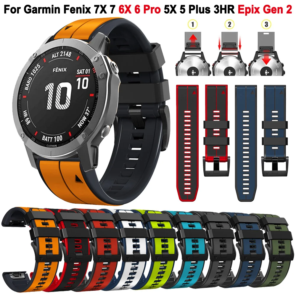 

22 26mm Quickfit Watchband For Garmin Fenix 7 7X 6X 6 Pro 5X 5 Plus 3HR Forerunner 935 945 MK 1 Epix Gen 2 Enduro Bracelet Strap