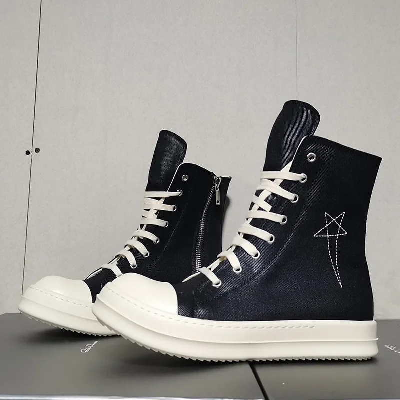 New High-top Five-pointed Star Embroidered Canvas Board Shoes for Men and Women's Ankle Boots Zipper White Cloth Shoes
New High-top Five-pointed Star Embroidered Canvas Board Shoes for Men and Women's Ankle Boots Zipper White Cloth Shoes