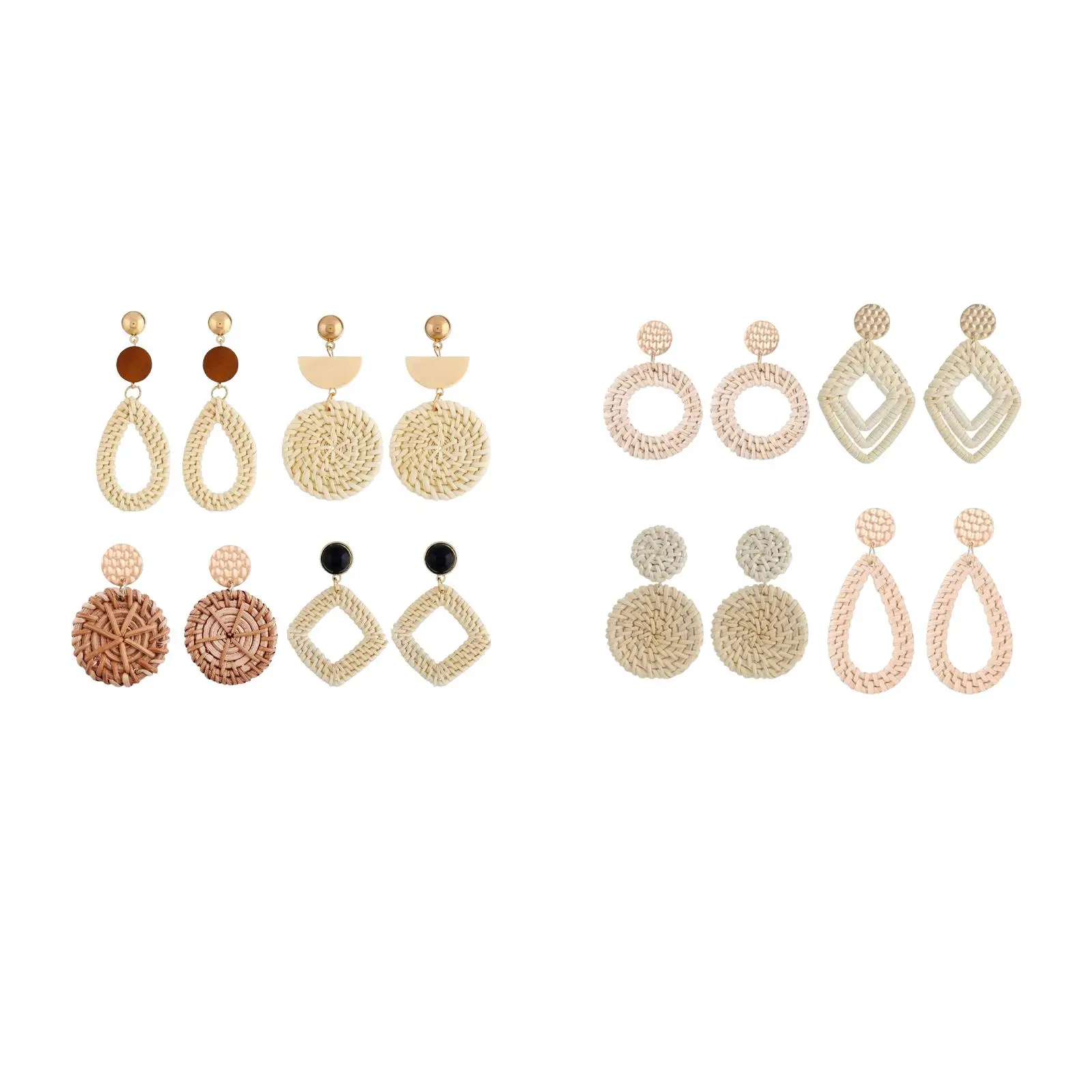 4 Pairs Rattan Earrings Braid Bohemian Lightweight Vintage Jewelry for Summer Beach
4 Pairs Rattan Earrings Braid Bohemian Lightweight Vintage Jewelry for Summer Beach