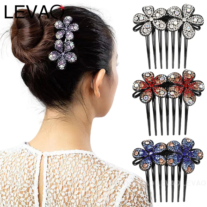 LEVAO Fashion Rhinestone Hair Grips Vintage Plastic Headwear Elegant Hair Clip Hair Comb Ponytail Bun Women Hair Accessories
LEVAO Fashion Rhinestone Hair Grips Vintage Plastic Headwear Elegant Hair Clip Hair Comb Ponytail Bun Women Hair Accessories
