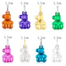 2023 new Bold Bear Key Chain Pendant, Classic and Trendy, Suitable for Bracelets and Necklaces 925 Silver Plated