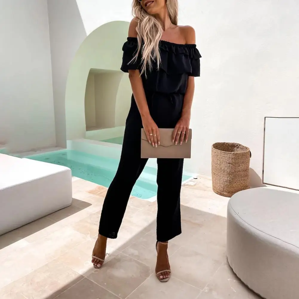 Women Jumpsuit Boat Neck High Waist Anti-deformed Women Fashionable Casual Romper Off Shoulder Jumpsuit Fashion Street Wear
Women Jumpsuit Boat Neck High Waist Anti-deformed Women Fashionable Casual Romper Off Shoulder Jumpsuit Fashion Street Wear