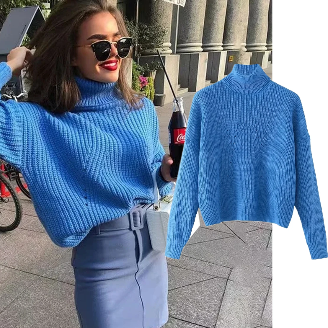 Maxdutti Ins Fashion Blogger High Street Turtleneck Blue Sweaters Color Knitwear Vintage Short Sweaters Women Tops
Maxdutti Ins Fashion Blogger High Street Turtleneck Blue Sweaters Color Knitwear Vintage Short Sweaters Women Tops