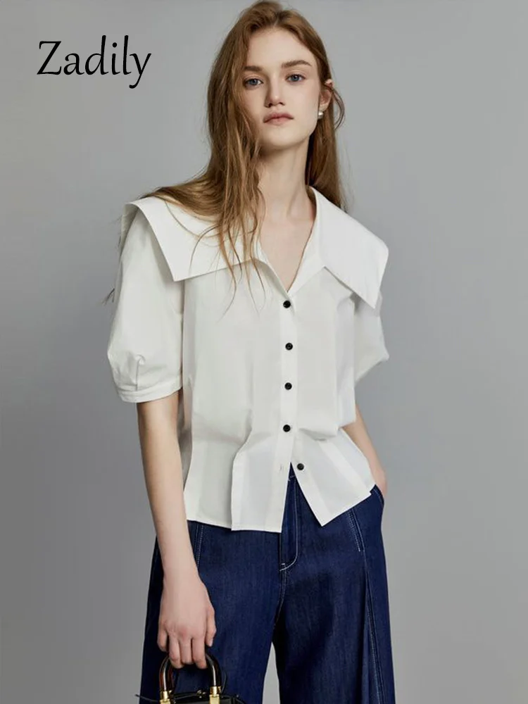 Office Lady Short Sleeve Women Cropped Shirt 2023 Summer Elegant Slim Waist Button Up Woman Blouse Work Female Clothing
Office Lady Short Sleeve Women Cropped Shirt 2023 Summer Elegant Slim Waist Button Up Woman Blouse Work Female Clothing