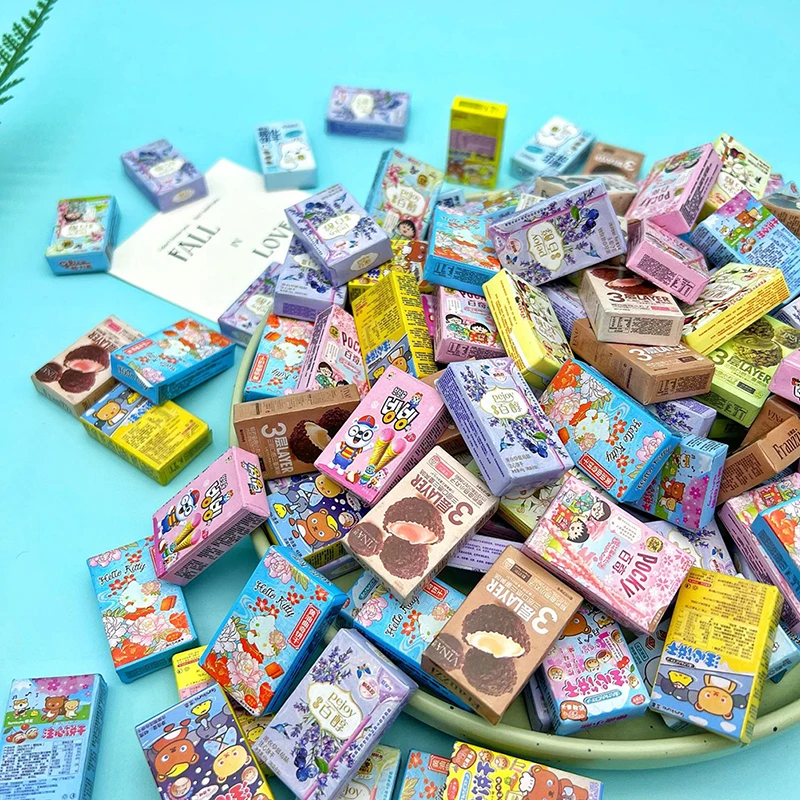 

10 шт. милый новый миниатюрный кукольный домик супермаркет еда Закуски мини-торт/слой крема/молочное печенье для куклы кухонные аксессуары