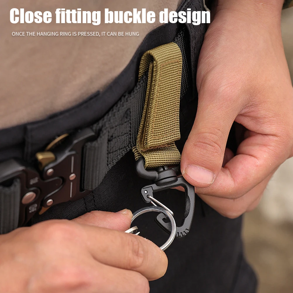 

Outdoor Tactical Triangle Buckle Nylon Webbing Backpack Buckle Multifunctional Bidirectional Hanging Key Hook Clip