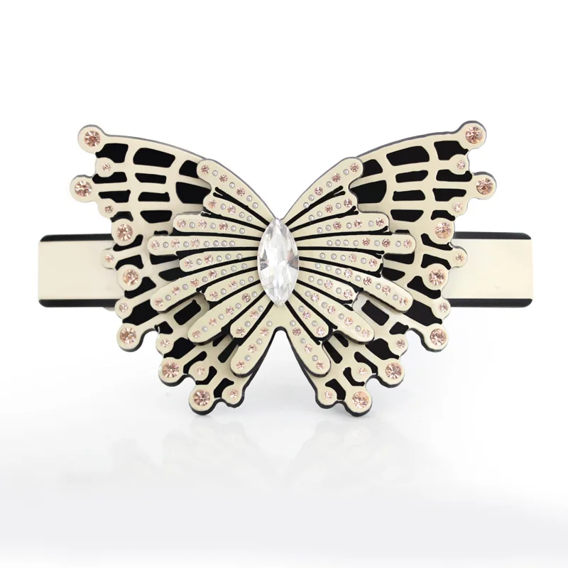 Butterfly Rhinestones Ponytail Holders - Cellulose Acetate Hair Accessory Ornament Jewelry Clip Barrette for Women Girls Tiara 
Butterfly Rhinestones Ponytail Holders - Cellulose Acetate Hair Accessory Ornament Jewelry Clip Barrette for Women Girls Tiara
