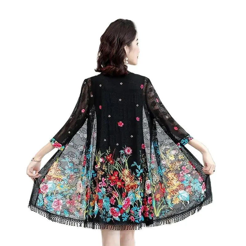 Summer Mother Dress Shawl Women's Coat Medium Long Sun Protection Middle Aged Women Cardigan Lace Thin Take Out Phi Wind
Summer Mother Dress Shawl Women's Coat Medium Long Sun Protection Middle Aged Women Cardigan Lace Thin Take Out Phi Wind