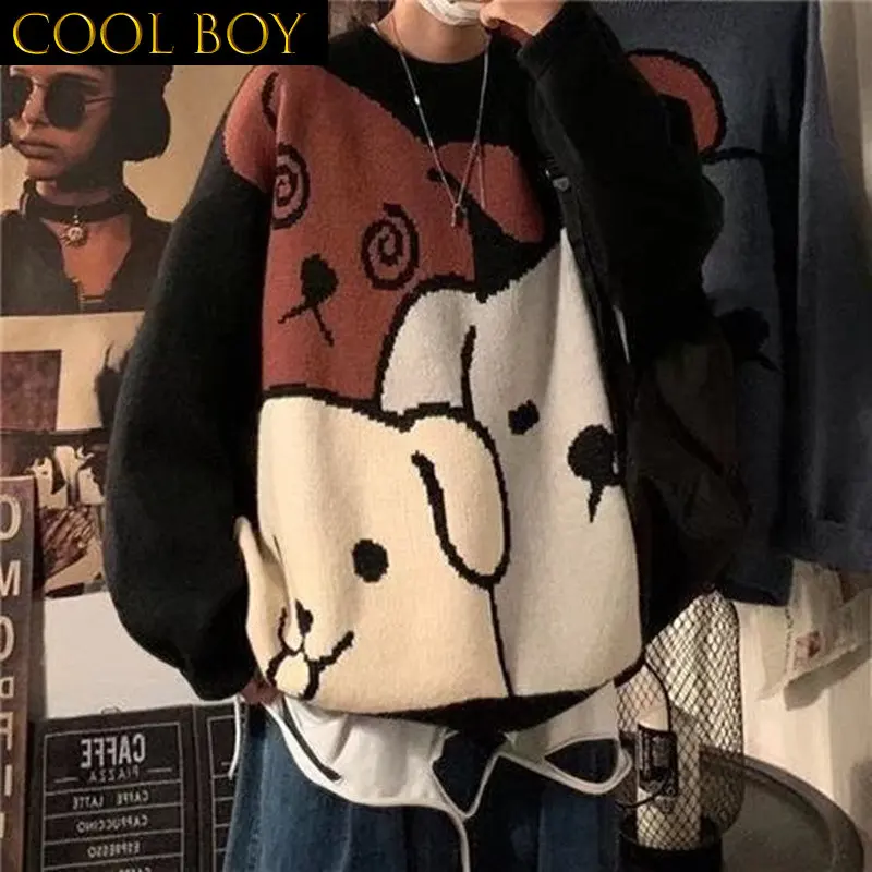 J GIRLS Harajuku Cartoon Bear Vintage Sweater Men Winter Warm Thick Knitted Pullovers Couples Sweater Hip Hop Clothing Men
J GIRLS Harajuku Cartoon Bear Vintage Sweater Men Winter Warm Thick Knitted Pullovers Couples Sweater Hip Hop Clothing Men