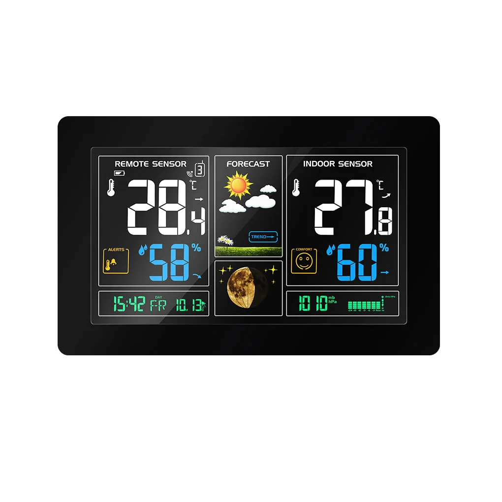 

Электронные часы для прогноза погоды, измеритель температуры и влажности, будильник, удаленный датчик, метеостанция с вилкой Стандарта США