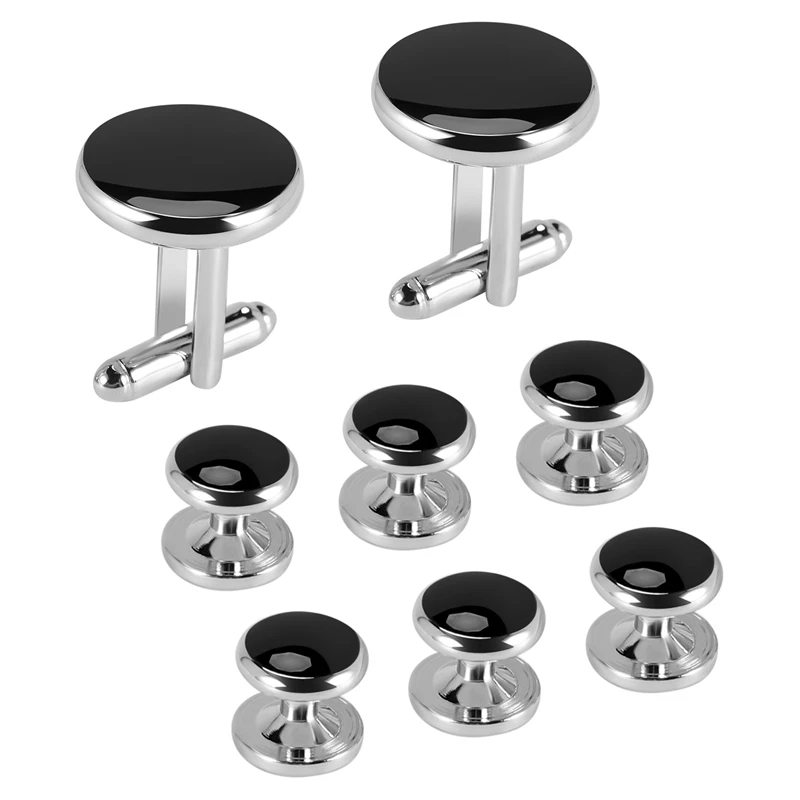 Комплект из 2 запонок и 6 запонок для рубашки в стиле смокинга 
Комплект из 2 запонок и 6 запонок для рубашки в стиле смокинга