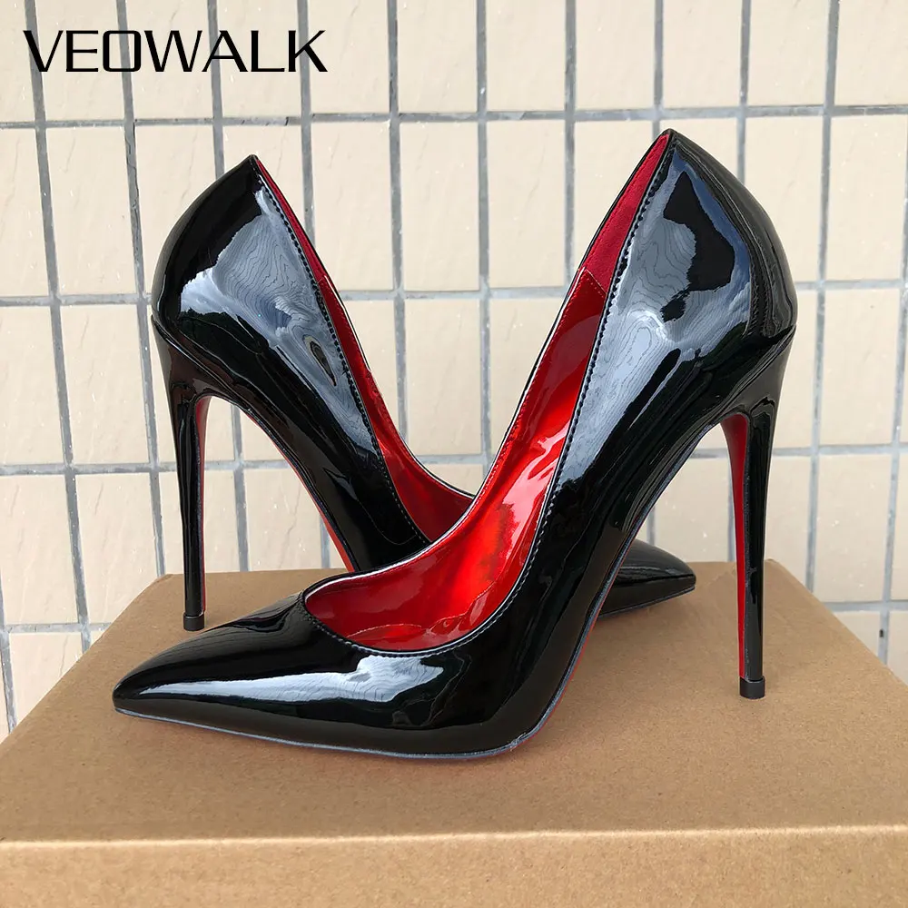 Veowalk Patent Solid Black Women Classic Pointed Toe Slip On Stiletto Pumps Ladies Formal Dress High Heel Shoes Customizable
Veowalk Patent Solid Black Women Classic Pointed Toe Slip On Stiletto Pumps Ladies Formal Dress High Heel Shoes Customizable
