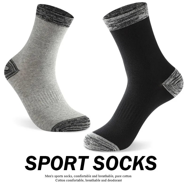 

3Pairs High Quality Men Cotton Socks Outdoor Running Mid-tube Socks Sweat-absorbing Anti-odor Sports Basketball Sock Men's Sock