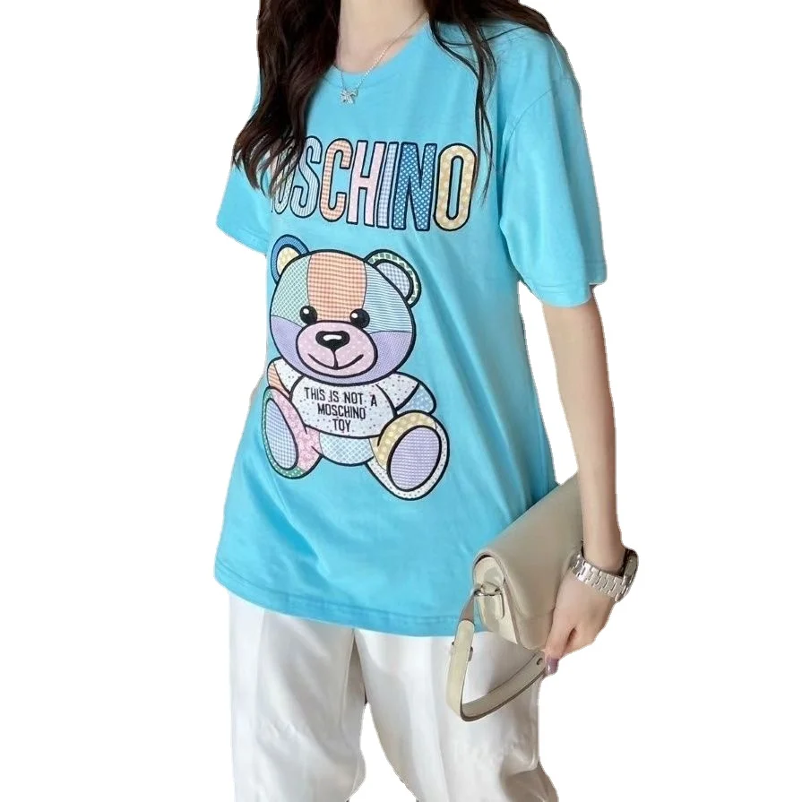 Summer Women's Loose Medium Length Personalized Casual Bear Design Cotton Short Sleeve T-Shirt
Summer Women's Loose Medium Length Personalized Casual Bear Design Cotton Short Sleeve T-Shirt