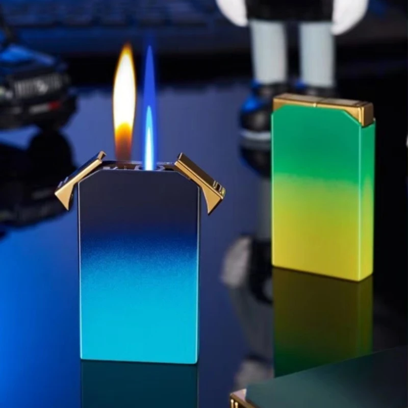 Latest Creative Metal Fashion Gradient Color Dual Flame Butane Gas Lighter Dual Switch Without Switching Ignition Smoking Acce
Latest Creative Metal Fashion Gradient Color Dual Flame Butane Gas Lighter Dual Switch Without Switching Ignition Smoking Acce