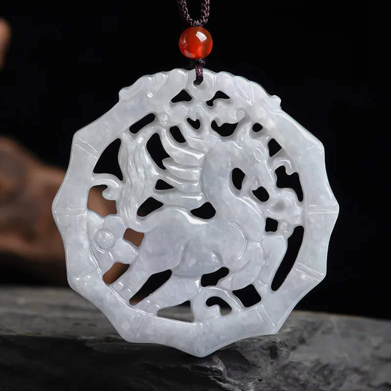 Burmese Jade Horse Pendant Jewelry White Pendants Necklace Emerald Jadeite Accessories Fashion Natural Charm Gifts for Women
Burmese Jade Horse Pendant Jewelry White Pendants Necklace Emerald Jadeite Accessories Fashion Natural Charm Gifts for Women