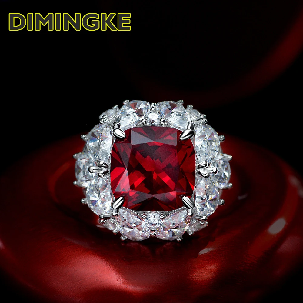 

Женское серебряное кольцо с рубином и сапфиром, 12 х12 мм