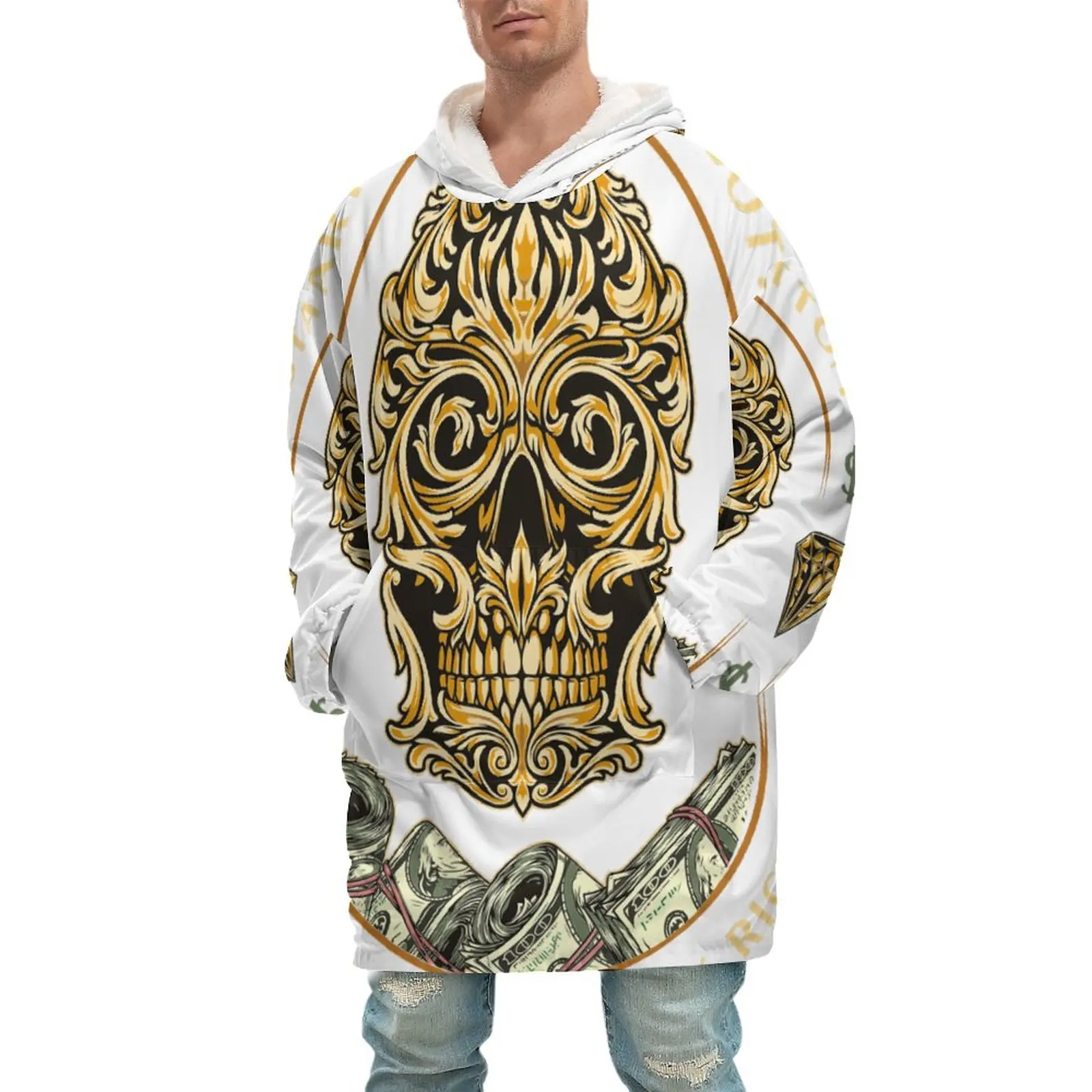 Oversized Hoodie Blanket for Adult Wearable Blankets for Winter Warm Outdoor Hoody Sweatshirt Skull And Dolloar
Oversized Hoodie Blanket for Adult Wearable Blankets for Winter Warm Outdoor Hoody Sweatshirt Skull And Dolloar