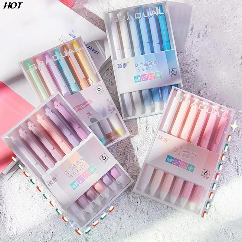 6Pcs/Set Cute Morandi Color Press Gel Pen 0.5mm Black Ink Office Snature Pen Student Stationery Writing Supplies
6Pcs/Set Cute Morandi Color Press Gel Pen 0.5mm Black Ink Office Snature Pen Student Stationery Writing Supplies