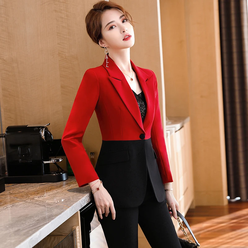 Novelty Red Formal Women Business Suits with Pants and Jackets Coat OL Styles Professional Office Ladies Blazers Trousers Set
Novelty Red Formal Women Business Suits with Pants and Jackets Coat OL Styles Professional Office Ladies Blazers Trousers Set