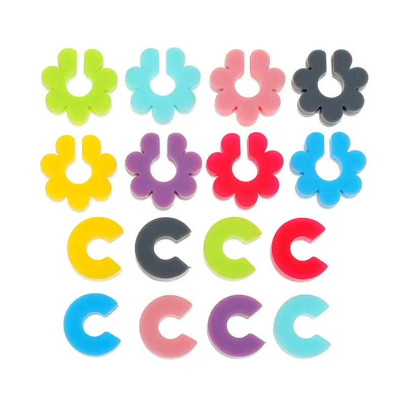 

16Pcs Silicone Perforation Design Wine Cup Markers Cup Identifiers (Assorted Color)