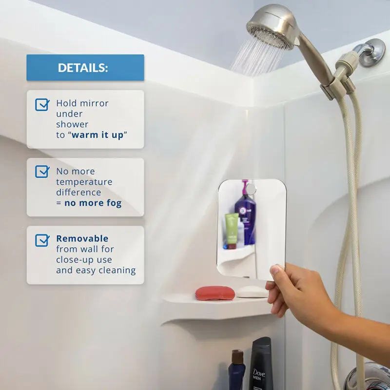 1PCS Travel Hotel Silver+white Acrylic Fogless Shaving Cosmetic Shower Mirror Bathroom Anti-Fog Wall Suction Mount Hook Home
1PCS Travel Hotel Silver+white Acrylic Fogless Shaving Cosmetic Shower Mirror Bathroom Anti-Fog Wall Suction Mount Hook Home