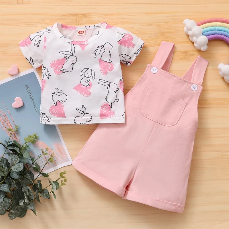 Hibobi Toddler Girl Rabbit Love Print Cotton Short-sleeved Top And Bib Two-piece Suit
Hibobi Toddler Girl Rabbit Love Print Cotton Short-sleeved Top And Bib Two-piece Suit