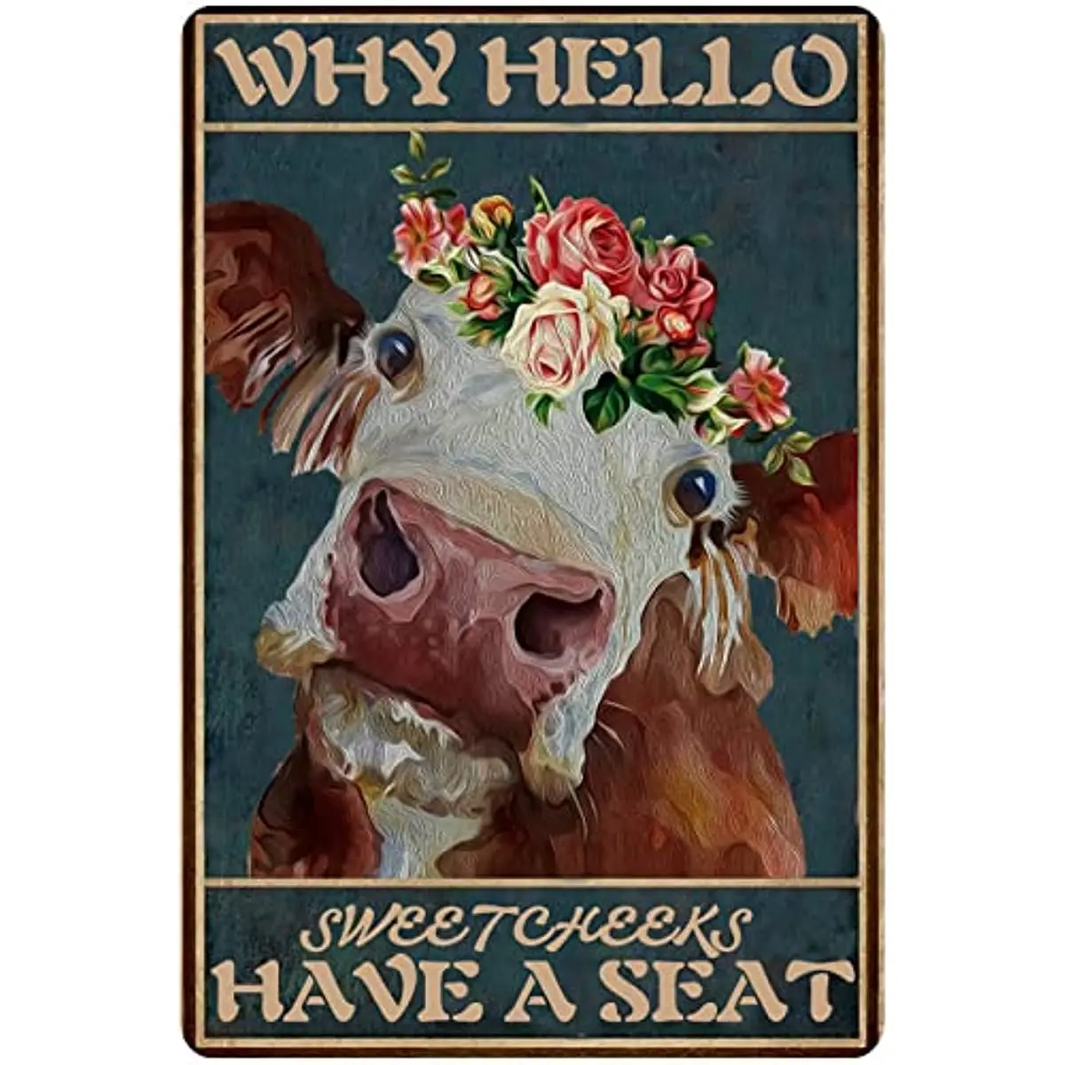 Ретро Забавный коровья металлическая жестяная вывеска, для фермерского дома, ванной комнаты, офиса, кухни, ресторана, художественный Настенный декор, постер 
Ретро Забавный коровья металлическая жестяная вывеска, для фермерского дома, ванной комнаты, офиса, кухни, ресторана, художественный Настенный декор, постер