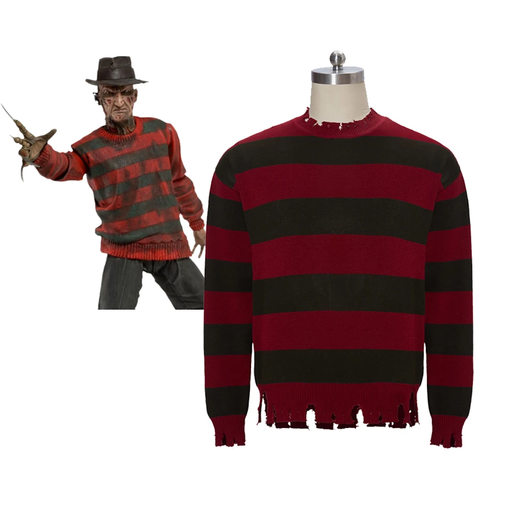 Костюм для косплея Фредди круеж мужской, свитер в красную полоску, костюм для косплея на Хэллоуин, страшный
Костюм для косплея Фредди круеж мужской, свитер в красную полоску, костюм для косплея на Хэллоуин, страшный