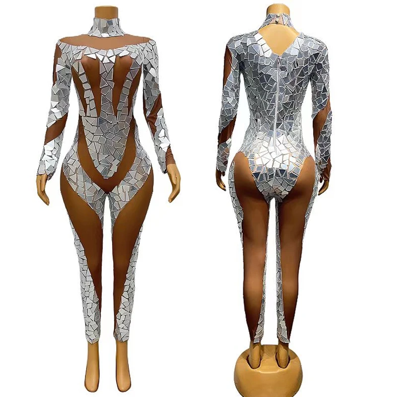 Halloween Costumes Mirrors Long Sleeve Jumpsuit Birthday Celebrate Evening Party Dress Women Dance Bodysuit Drag Queen Costumes
Halloween Costumes Mirrors Long Sleeve Jumpsuit Birthday Celebrate Evening Party Dress Women Dance Bodysuit Drag Queen Costumes