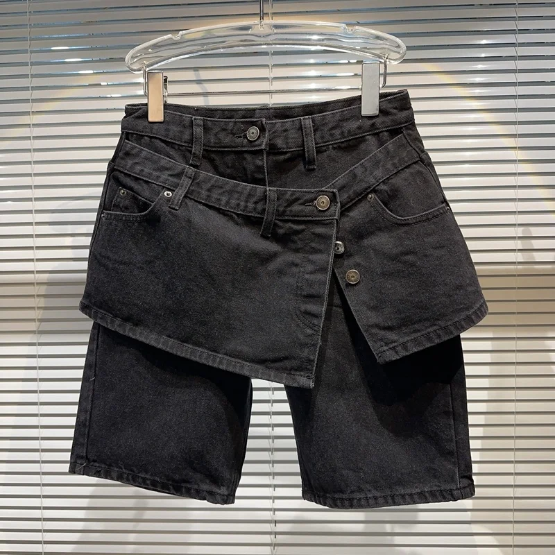 Женская джинсовая юбка до колен PREPOMP, черная джинсовая юбка средней длины составного кроя с имитацией двух предметов, GK198, лето 2023
Женская джинсовая юбка до колен PREPOMP, черная джинсовая юбка средней длины составного кроя с имитацией двух предметов, GK198, лето 2023