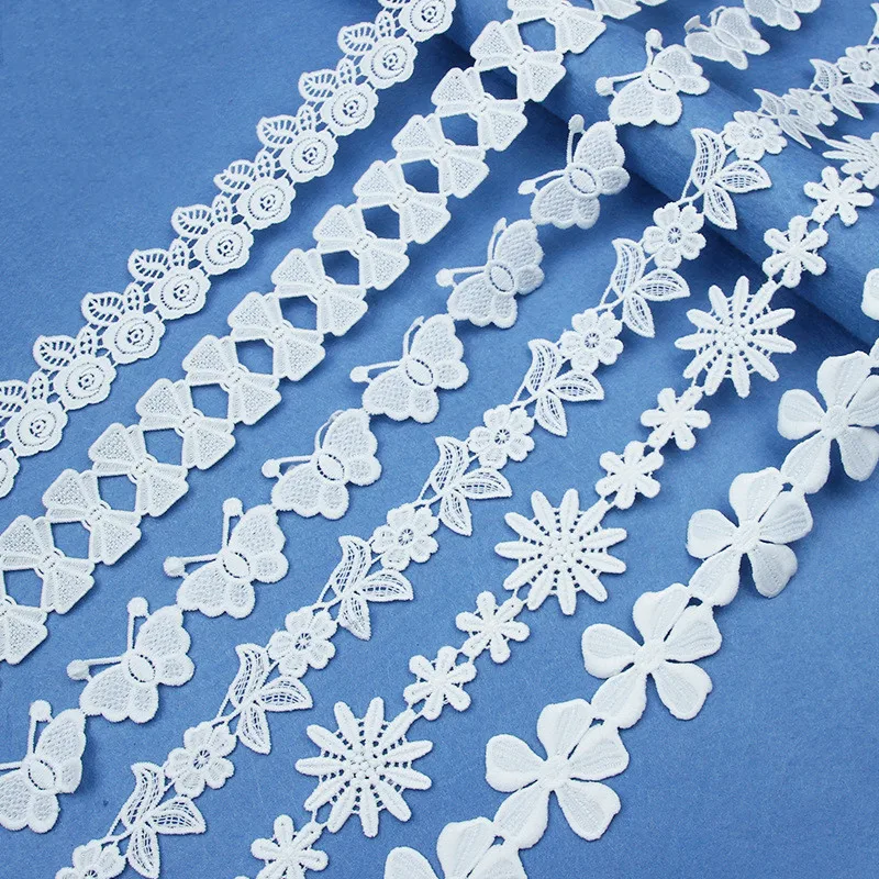5yards White Cotton Embroidered Lace Trim Ribbons Fabric DIY Sewing Handmade Craft Materials Clothes Home Decoration 
5yards White Cotton Embroidered Lace Trim Ribbons Fabric DIY Sewing Handmade Craft Materials Clothes Home Decoration
