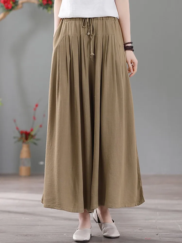 Women Casual Wide Leg Pants New Arrival 2023 Spring Vintage Style Solid Color Loose Female Cotton Linen Ankle-length Pants B2245
Women Casual Wide Leg Pants New Arrival 2023 Spring Vintage Style Solid Color Loose Female Cotton Linen Ankle-length Pants B2245