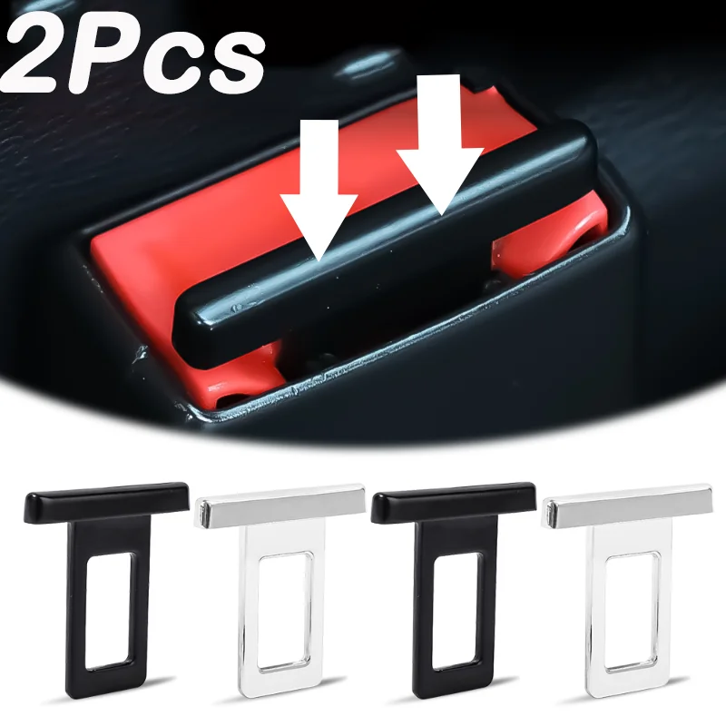 

2Pcs Hidden Car Seat Safety Belt Buckle Clip Car Safety Belt Extender Insert Clip Buckles Alert Silencer Seatbelt Accessories