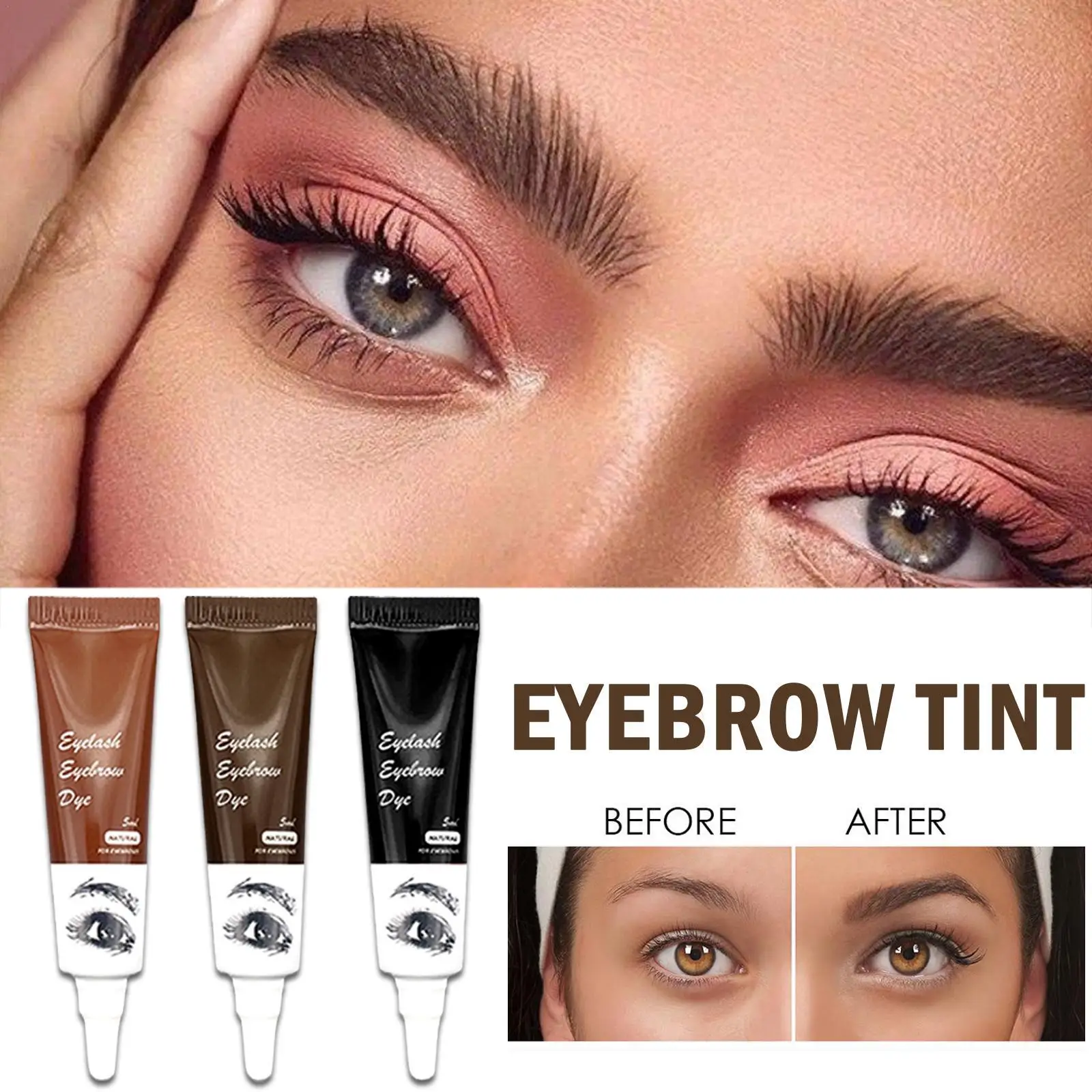 

Professional Henna Eyelash Eyebrow Dye Tint 15-minute Fast Tint Easy Dye Gel Eyelash Brown Black Color Tint Kit Eyebrow Make Up