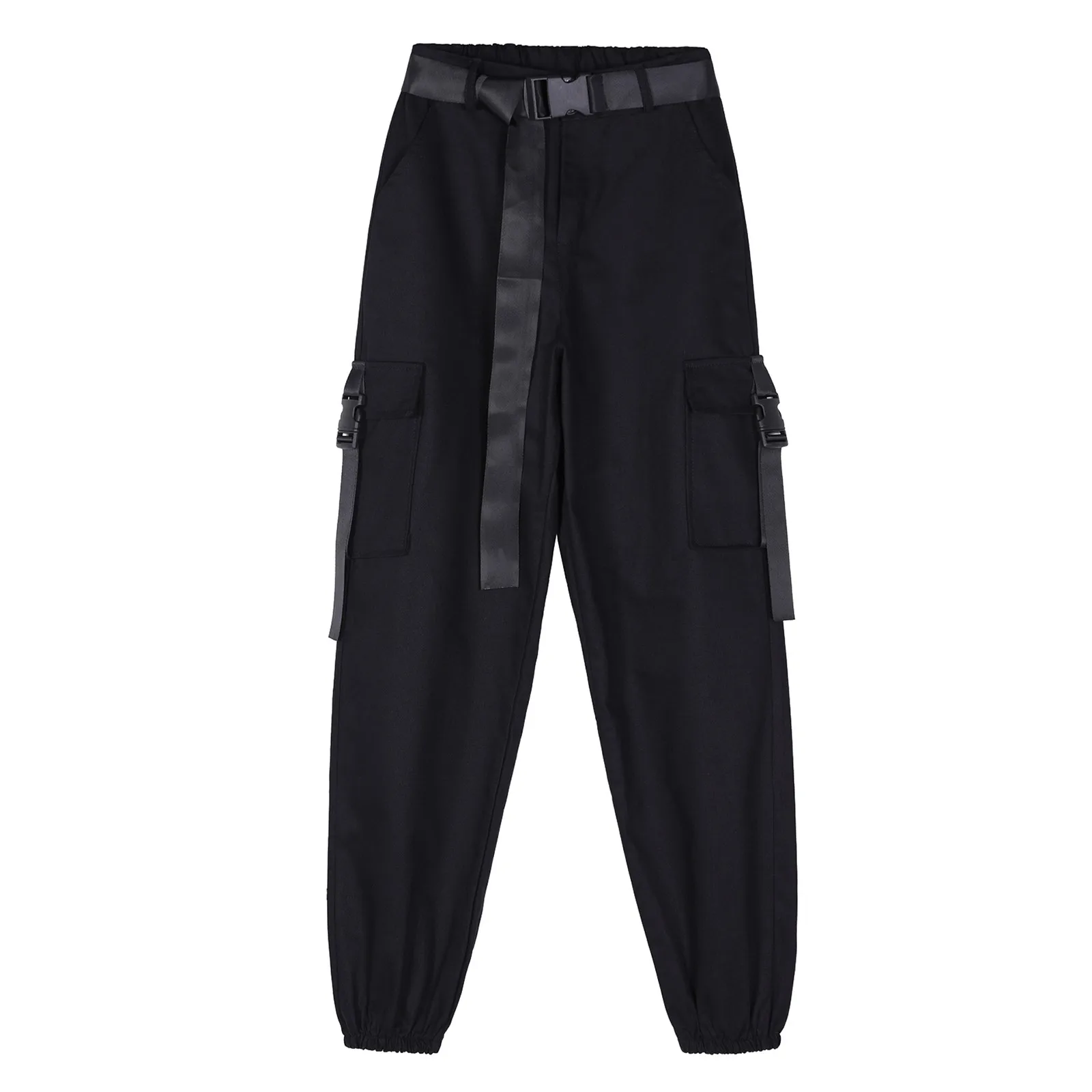 

Women Baggy Pant Cargo Pocket Pants Casual Streetwear Solid Jogger Pants With Belt Combat Twill Trousers trouser pants Casual