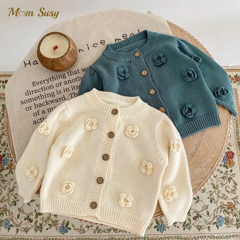 Baby Girl 100% Cotton 3D Flower Cardigan Infant Toddle Child Sweater Coat Soft Warm Kid Outwear Clothes Spring Autumn 0-2Y
Baby Girl 100% Cotton 3D Flower Cardigan Infant Toddle Child Sweater Coat Soft Warm Kid Outwear Clothes Spring Autumn 0-2Y